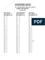 Answer Key: (Jee Mains)