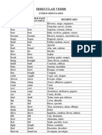 Irregular Verbs: Infinitive Simple Past Significado