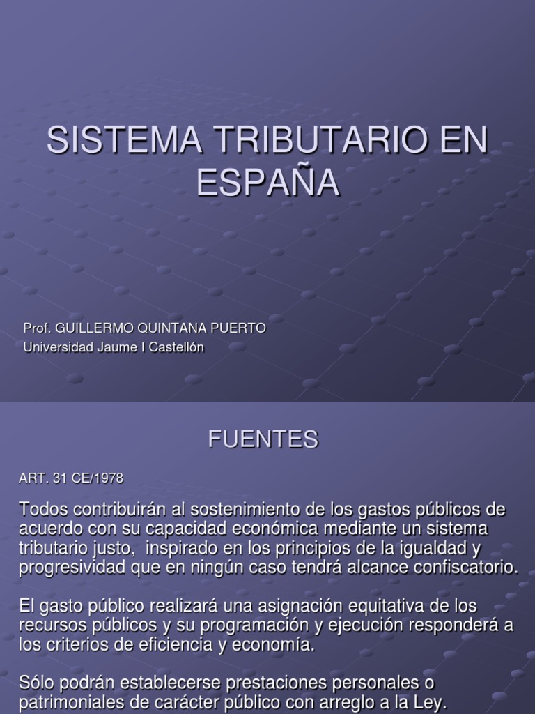 Sistema Tributario en España: Claves y Estructura | PDF | Impuestos ...