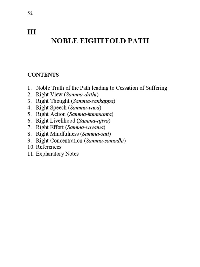 Noble Eightfold Path PDF Noble Eightfold Path Vipassanā