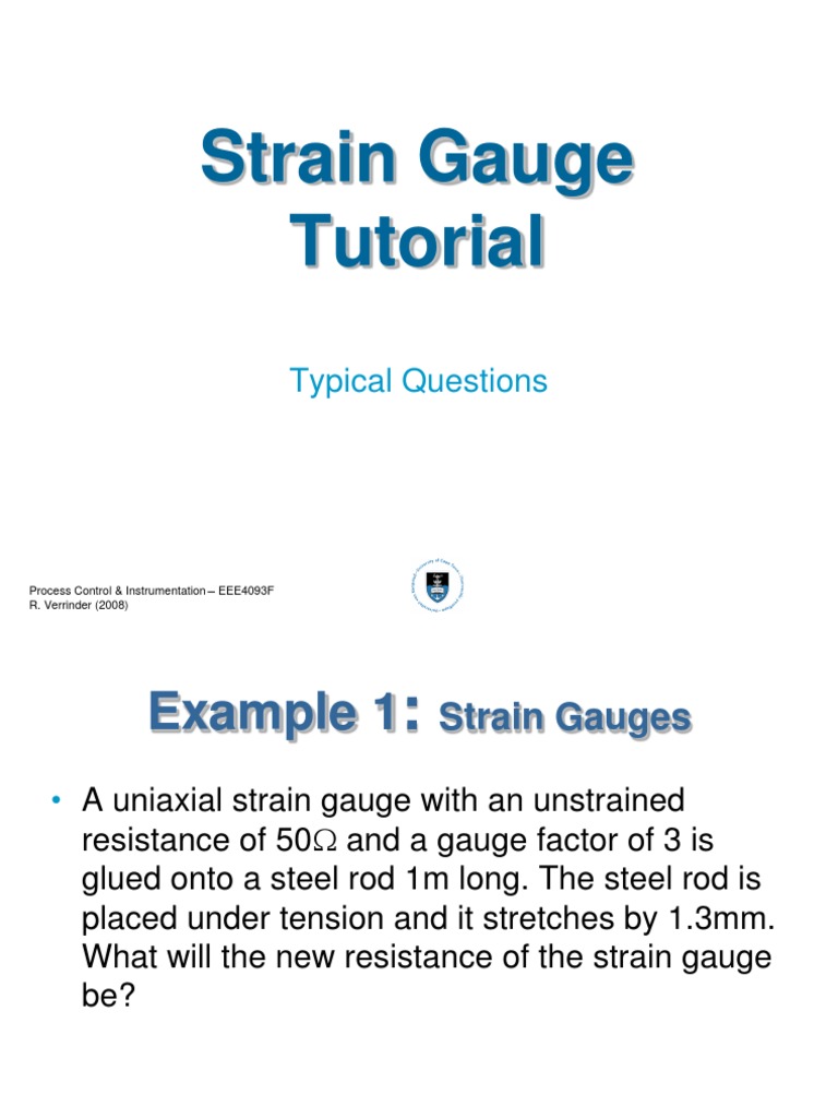 Lecture 4 - Strain Gauge Tutorial | PDF | Instrumentation | Electrical ...