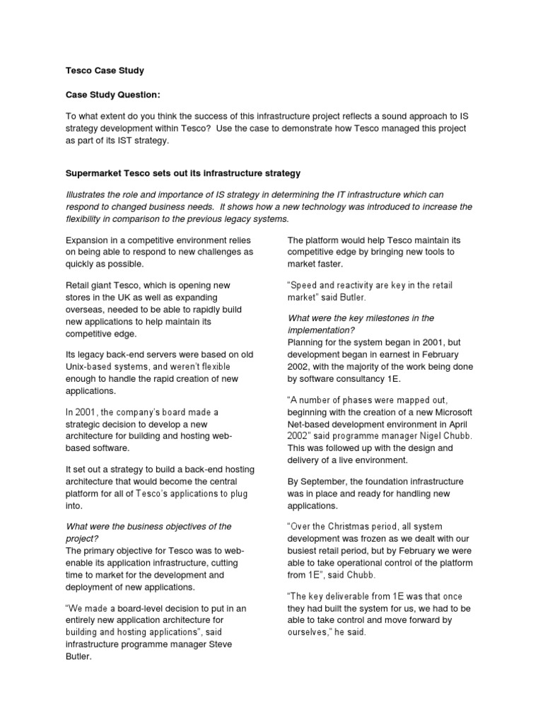 Case+Study+Tesco Tesco Strategic Management
