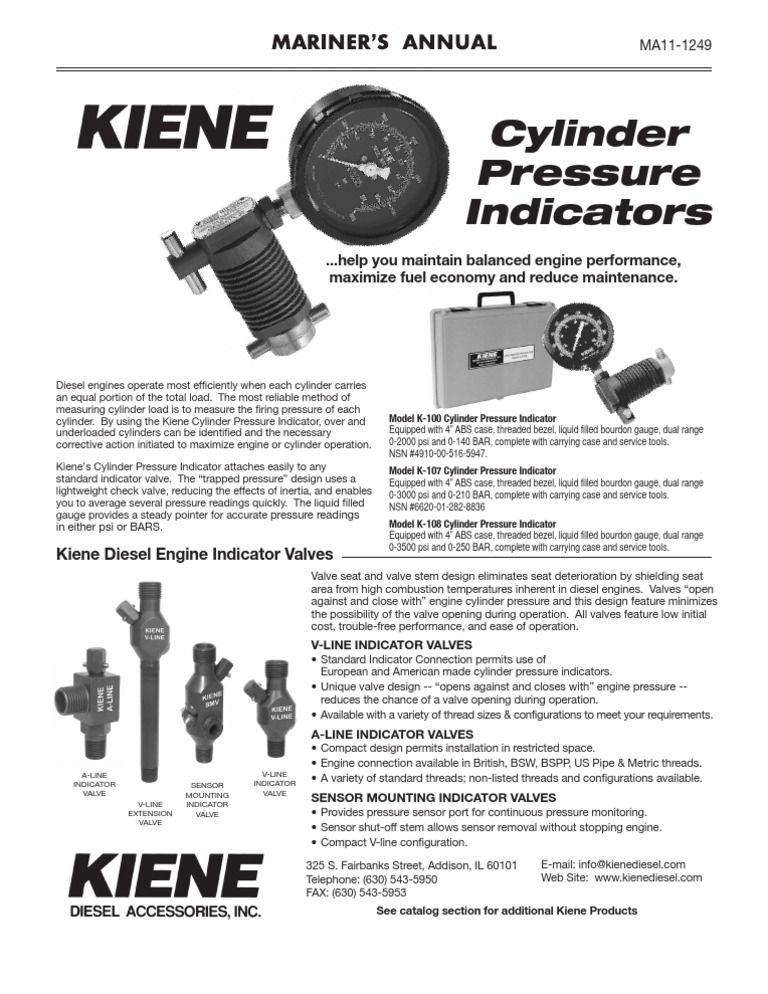 Measuring and Balancing Cylinder Pressure in Diesel Engines Using Kiene