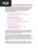 AYUDANDO A LOS ADOLESCENTES CON ESTRÉS
