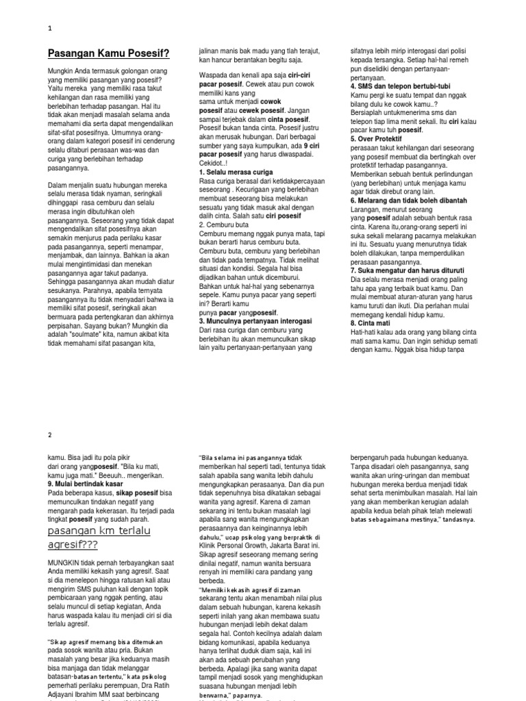 Pasangan Kamu Posesif Pdf