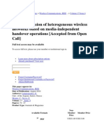 Optimized Fusion of Heterogeneous Wireless Networks Based On Media-Independent Handover Operations (Accepted From Open Call)