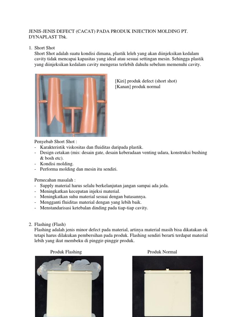 Jenis Cacat Produk Injection Molding | PDF | Griya & Taman | Teknologi ...