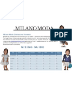 Sizing Guide: Milano Moda Clothes and Footwear