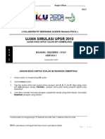 English Paper 1 - Simulasi Upsr 2012