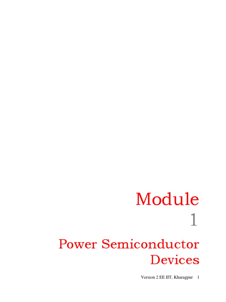 Power Semiconductor Device Nptel PDF