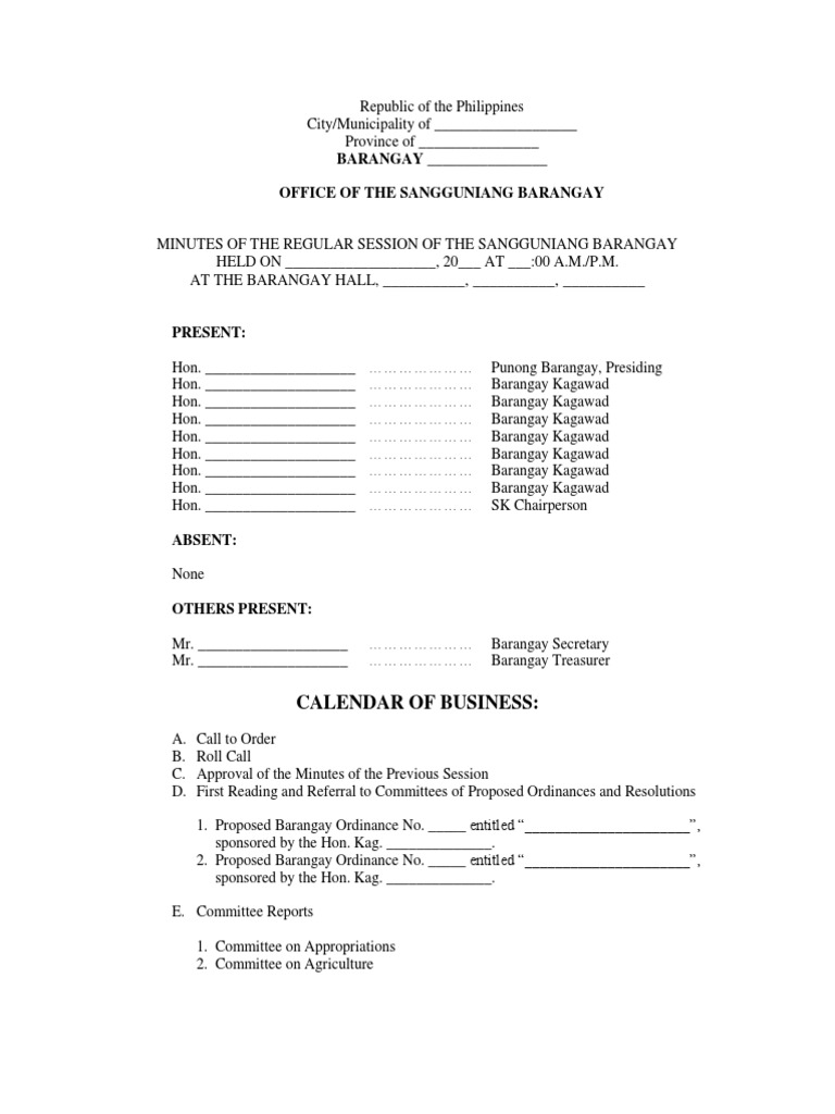 minutes-of-the-session-of-the-sangguniang-barangay-local-ordinance