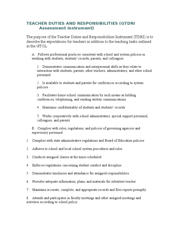 essay on responsibility of teacher