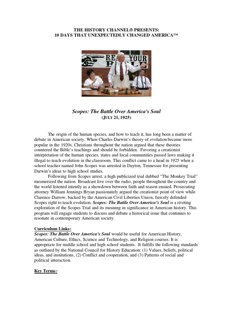 The Scopes Trial PDF Science Trials