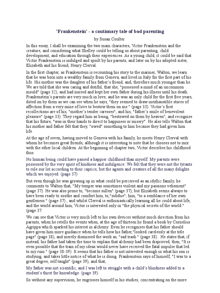 Frankenstein essay free image