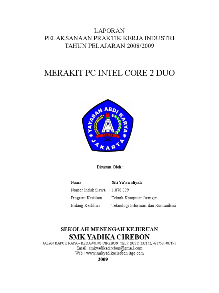 Contoh Laporan Prakerin (PSG) SMK TKJ PDF