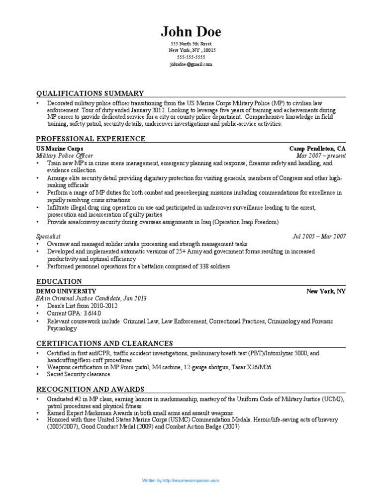 How to put military experience on resume