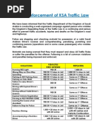 Saudi Traffic Fines Revised