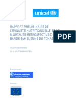 RAPPORT PRELIMINAIRE DE L'ENQUETE NUTRITIONNELLE ET DE MORTALITE RETROSPECTIVE DANS LA BANDE SAHELIENNE DU TCHAD (Juillet - Août 2010)