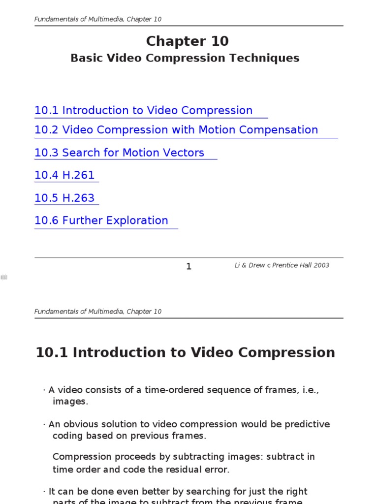Basic Video Compression Technique PDF Video Data Compression