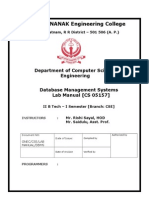 Dbms Lab Manual