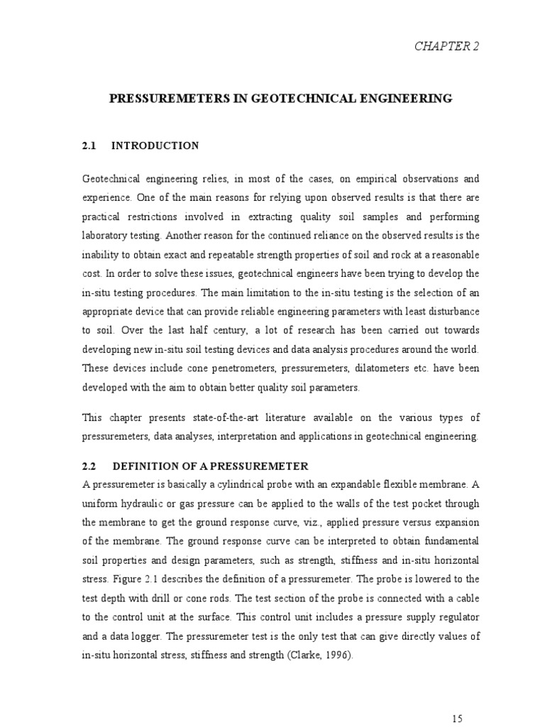 Pressuremeter Test PDF Drilling Rig Geotechnical Engineering