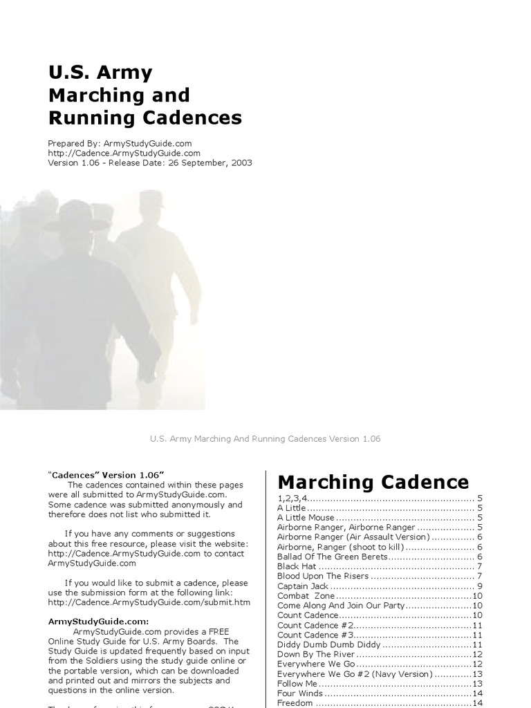 Cadences Airborne Forces Military Forces