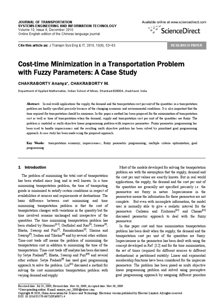 Research paper | Mathematical Optimization | Linear Programming