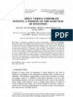 University Vs Corporate Patents