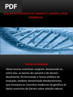 Ideias Evolucionistas de Lamarck e Darwin