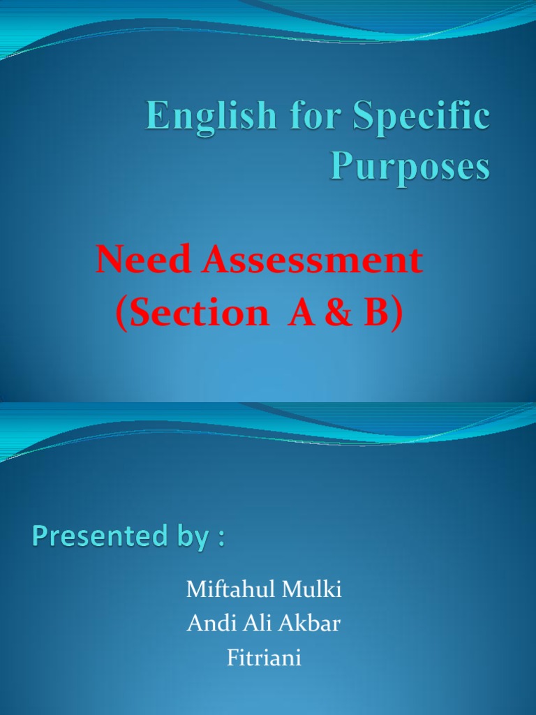 Needs Assessment for ESP Syllabus | PDF | Career & Growth | Business