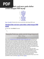 Membuat Link Read More Pada Daftar Artikel Dengan Php Mysql