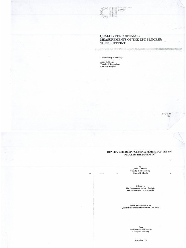 CII - Quality Performance Measurement of The EPC Process The Blueprint ...