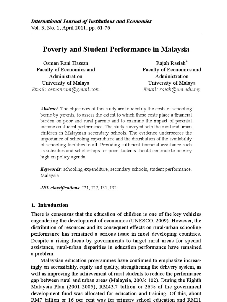 Poverty and Student Performance | PDF | Tuition Payments | Poverty