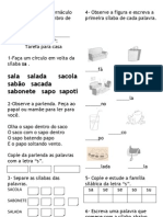 Sílabas iniciais com S para tarefa de casa da escola