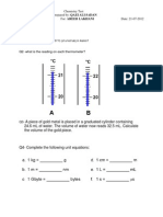 For: Areeb Lakhani: Chemistry Test Prepared By: QAZI ALI SADAN Date: 21-07-2012