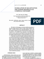 Analysis and Simulation of Solidifiation for Phase Change Materials in a Cylindrical Container