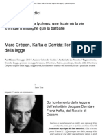 Giudici Gabriella - Marc Crépon, Kafka e Derrida L'origine Della Legge