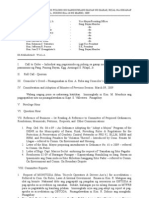 Minutes of The SB Regular Session, 16 March 2009