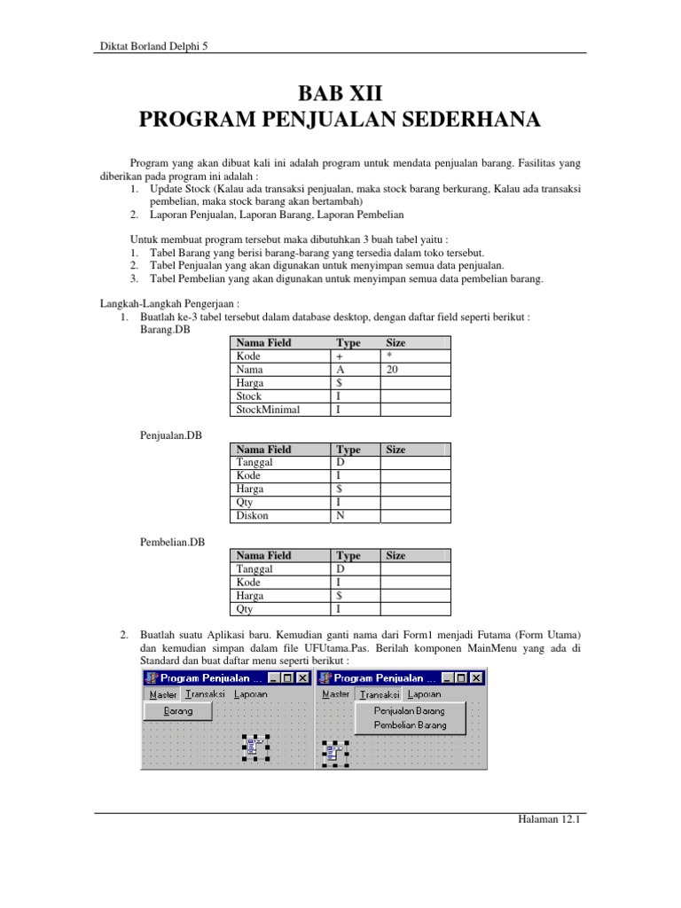 Program penjualan sederhana
