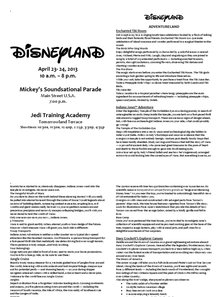 Disneyland Attraction Guidebook | PDF | Disneyland