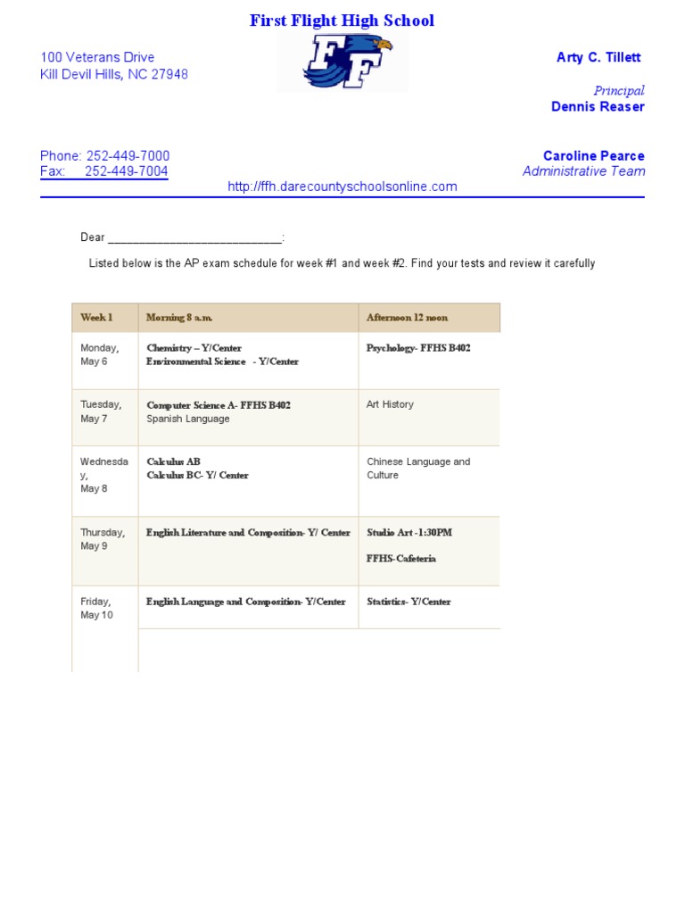 AP Tests Dates Times Letter PDF Test (Assessment) Computing And
