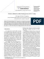 Friction Coefficient in Rubber Forming Process of Ti-15-3 Alloy