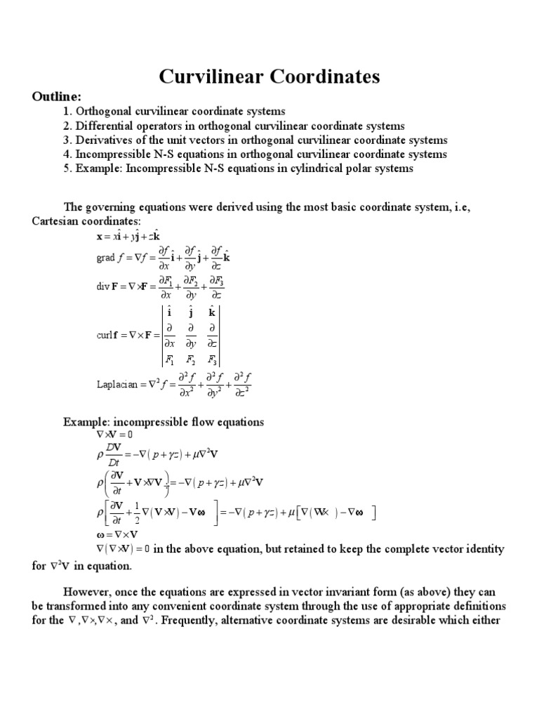 Curvilinear Coordinates | PDF | Coordinate System | Trigonometric Functions