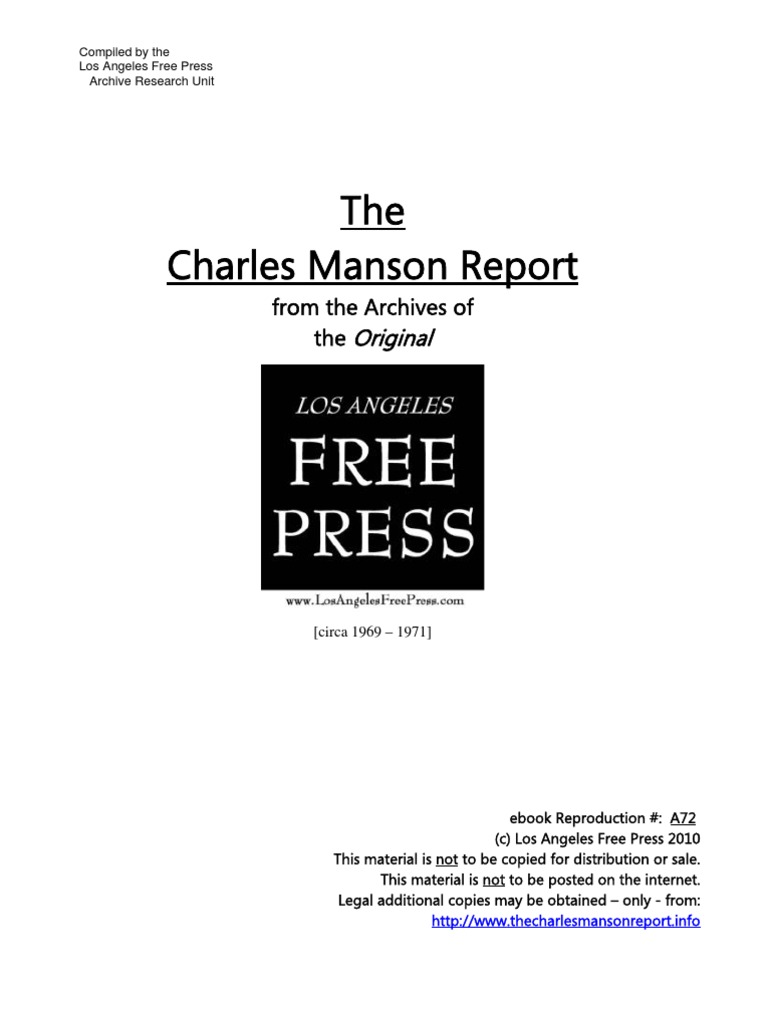 Manson Freep | PDF | Charles Manson | Susan Atkins