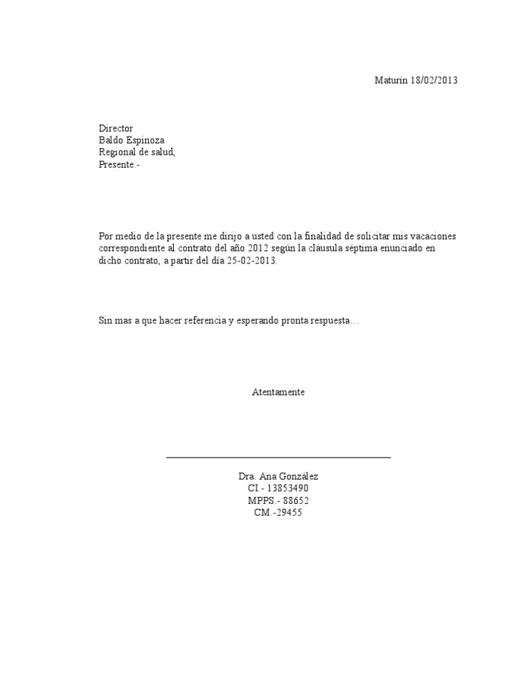Solicitud de Vacaciones
