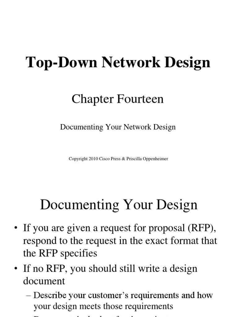 Top Down Network Design | PDF | Request For Proposal | Computer Networking