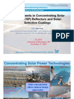 Advancements in Concentrating Solar Power CSP
