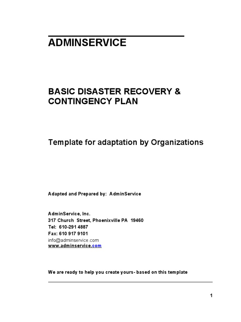 Basic Disaster Recovery Plan - Template | PDF | Emergency Evacuation ...