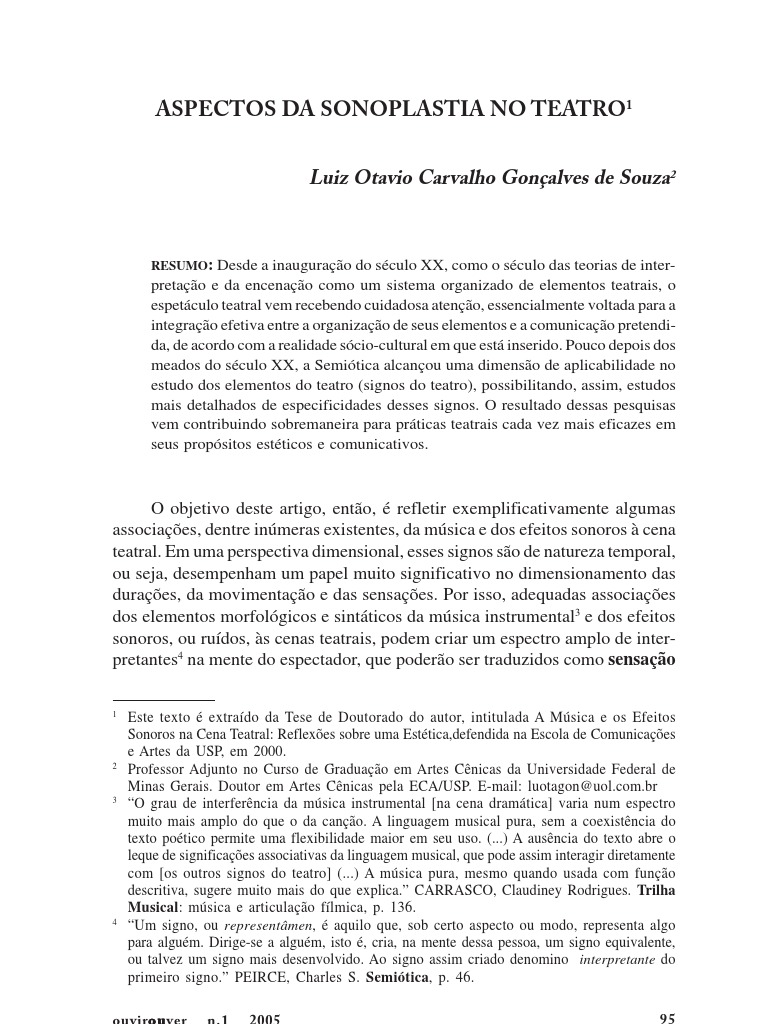 Sonoplastia e Emoção no Teatro | PDF | Arte