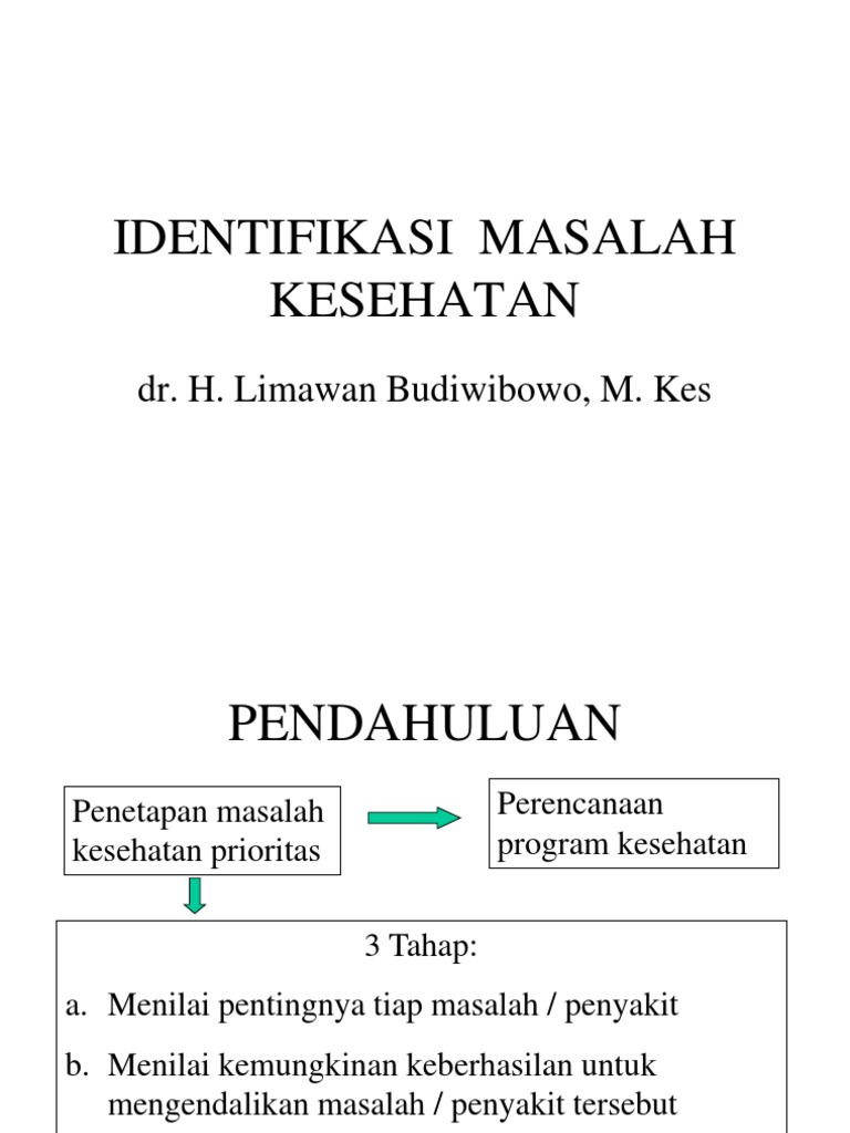IDENTIFIKASI MASALAH KESEHATAN